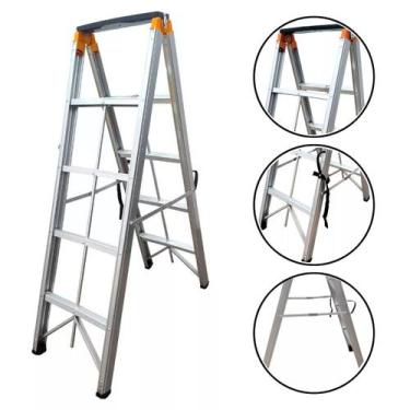 Imagem de Escada Dobrável Palito Alumínio 4 Degraus  - CONTHEY