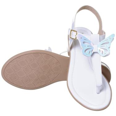 Imagem de Sandália Infantil Feminina com Salto Borboleta Branca Tira T Fivela (Branca, BR, Adulto, Numérico, 36)