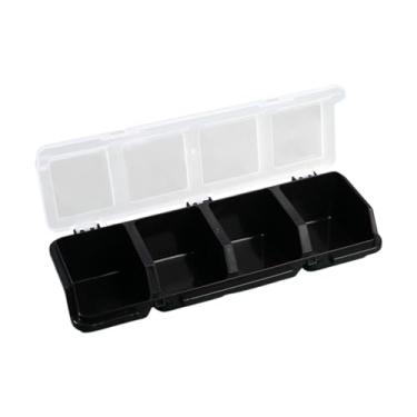 Imagem de WeiLaiKeQi Escaninho de armazenamento do organizador do parafuso, caixa de armazenamento do hardware com caixa do recipiente da tampa para o agregado familiar, Preto