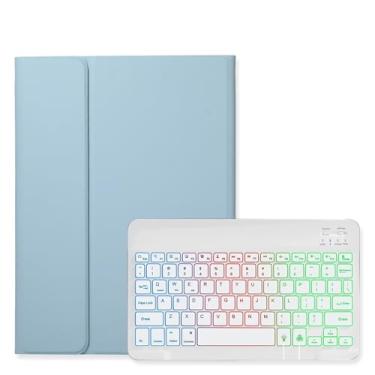 Imagem de Disonbeir Capa com teclado retroiluminado para iPad Pro de 11 polegadas 4ª/3ª/2ª/1ª geração 2022/2021/2020/2018 com teclado retroiluminado, teclado removível, linda capa de cor doce, azul escuro +