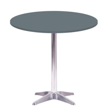 Imagem de Mesa Delta Em Alumínio 75 Cm (alt) Base Em X Tampo Mdp Redondo 80 Cm (larg) X 2,50 Cm (alt) Grafito