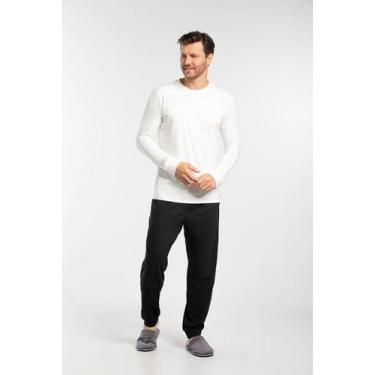 Imagem de Conjunto Pijama Masculino Em Algodão Longo Estampado - Cor De Cacau, P