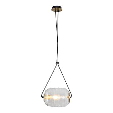 Imagem de PENDENTE LAMPARINA DE METAL E VIDRO DOURADO E TRANSPARENTE