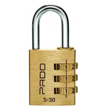 Imagem de Cadeado DOURADO com SENHA 3 Segredo Latão 30mm - Pado