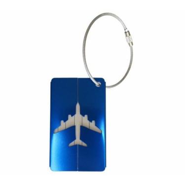 Imagem de Tag Identificador de Mala de Viagem com Cartão em Alumínio e Laço em A