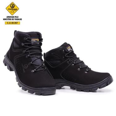 Imagem de Bota Masculina Coturno Masculino Arizon EPI Couro Legítimo CA Black - 