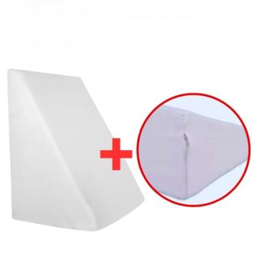 Imagem de Travesseiro Encosto Triangular Repouso Leitura Capa Com Ziper - Encosto Anatômico Pós Cirurgico(01 Unidade + Fronha)