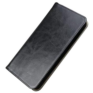 Imagem de HAO RIYLN Capas de couro real para Samsung Galaxy S25 Ultra/S25 Plus/S25, capa de telefone de couro de vaca com compartimentos para cartões, capa flip fólio, preta, S25