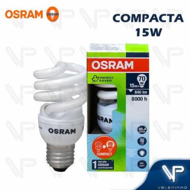 Imagem de Lâmpada compacta espiral mini osram 15w 220v 6500k(branco frio)e27 dul
