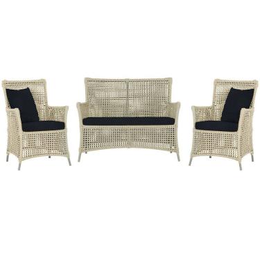 Imagem de  Jogo Sofá e 2 Poltronas de Área Igapó Alumínio