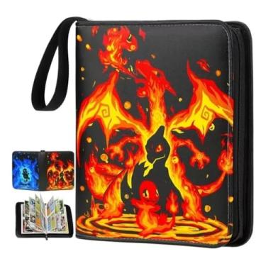 Imagem de Album Pasta Fichario P/ 400 Cartas Com Ziper e 50 folhas - Compatível com Cartas Pokemon (Charizard)