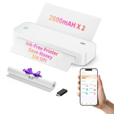 Imagem de Impressoras portáteis sem fio para viagens, impressora térmica sem tinta, suporta 21,6 cm x 28 cm, papel térmico A4 e A5, mini impressora sem fio Bluetooth compatível com Android