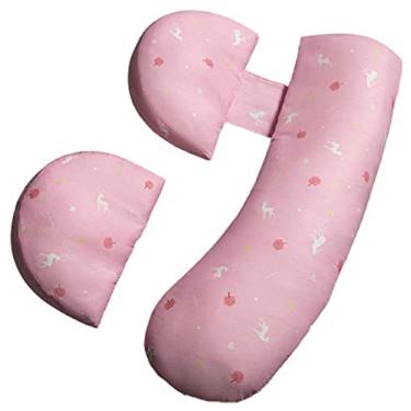 Imagem de MINJING Travesseiro de gravidez, almofadas de maternidade ajustáveis para dormir, travesseiro de corpo para costas presentes de gravidez para mães de primeira viagem