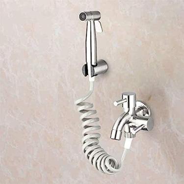 Imagem de MINJING Torneiras de cozinha Torneira de cozinha Torneira de lavatório Dupla Saída de Água Torneira de Máquina de Lavar Jardim Bidê de Mão Chuveiro Toalete Torneiras Bidê