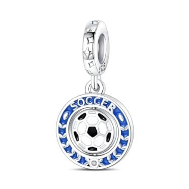 Imagem de Série Esportiva Halteres Badminton Futebol Contas de Pingente Pulseiras Faça Você Mesmo Presentes de Aniversário Joias Finas (PAC1125)