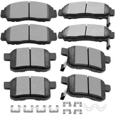 Imagem de SCITOO Conjunto de pastilhas de freio a disco dianteiro traseiro de cerâmica adequado para Acura TSX, 2008-2010 para Honda para Accord