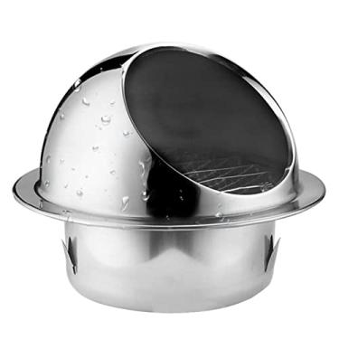Imagem de HDNSYNE Tampa de saída de ventilação de parede redonda com malha de tela embutida, capa de grade de ventilação de ar de aço inoxidável 304, exaustor de saída de ar para cozinha, quarto, banheiro