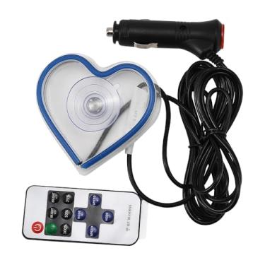 Imagem de Blueshyhall Luz ambiente LED para carro, triângulo ou janela traseira, luz de atmosfera interior para decoração de carro, quarto, festa (padrão de coração azul)