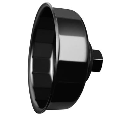 Imagem de Ibetter Chave de filtro de óleo de 86,4 mm 16 flautas para BMW com tampas de caixa de filtro estilo cartucho de 86 mm, ferramenta de remoção da tampa do filtro de óleo para trocar óleo, kit de chave de soquete de filtro de óleo para BMW (preto)