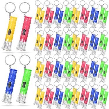 Imagem de Chaveiro de lanterna Jexine, 100 peças de cores variadas com baterias