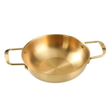 Imagem de MUNEFE RAMEN POTENCIDO, POTENDO DE ARIGO ATENHONENTE, POTS para cozinhar para cozinhar frutos do mar, ramen, instantes macarrão e sopas, etc. (18cm/7.1in (Golden Color))