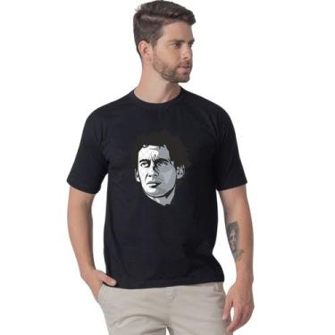 Imagem de Camiseta Básica Masculina Estampa Personalizada Premium Rosto Senna Mo