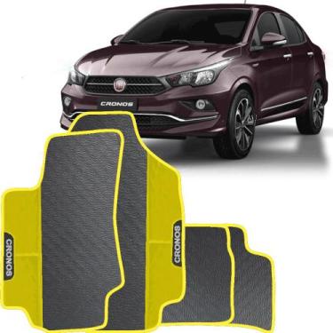 Imagem de Lindo jogo tapete carro automotivo amarelo fiat cronos 2017 a 2022 tod