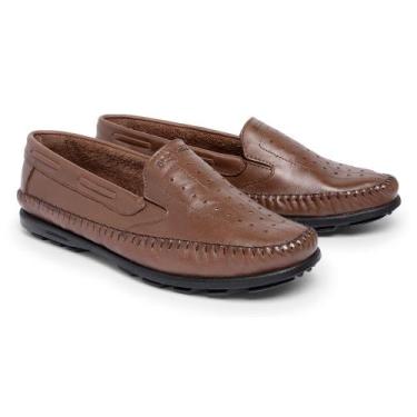 Imagem de Mocassim Masculino de Couro Legítimo Scarpazi Havana 901H, 40