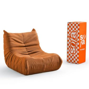 Imagem de Poltrona Puff Retro Modular 1973 em Boucle – Sofá na Caixa (Laranja)