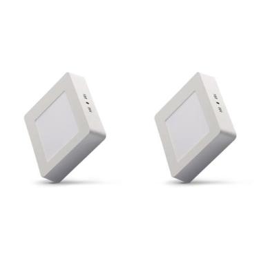 Imagem de Kit 2 Paineis Paflon Quadrado Led Eco 12w Luz Branco Frio 6500k P/ Sob