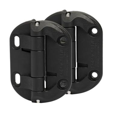 Imagem de Safetech Hardware Dobradiças de porta de fechamento neutra | Dobradiças autoalinhadas | Sem tensão | Poste quadrado, portões de alumínio e vinil/PVC | Portão máx. 22,7 kg SHN-90L - Preto