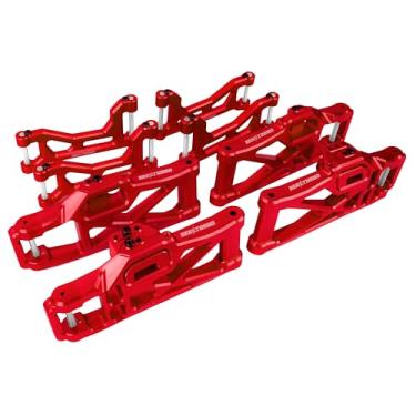 Imagem de BeaxTurbo Racing Upgrade Parts CNC Aluminum 7075 Front&Rear Upper&Lower Arms kit for TRAXXAS MAXX Slash 6S 8pcs (red)