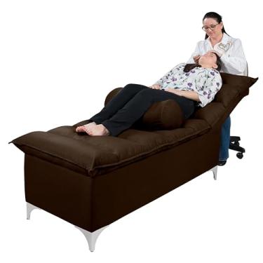 Imagem de Maca de Estética Facial Liz Cílios e Sobrancelhas Designer Lash Salão Spa Veludo - Casa Imperial (MARROM)