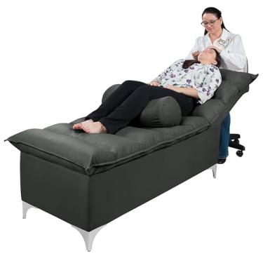 Imagem de Maca de Estética Facial Liz Cílios e Sobrancelhas Designer Lash Salão Spa Veludo - Casa Imperial (CINZA)