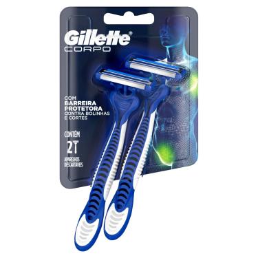 Imagem de Aparelho de Barbear Gillette Prestobarba Corpo Proteção 2 Unidades Aparelho de Barbear Gillette Prestobarba Corpo Prote??o 2 Unidades