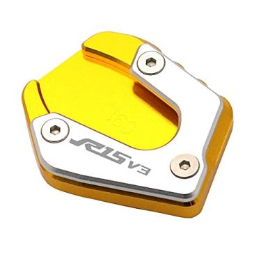 Imagem de Acc-Creativity Suporte de pé de motocicleta com ampliador lateral para placa de extensão compatível com YAMAHA YZF-R15 V3 2017-2020 (dourado)