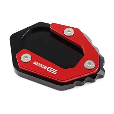Imagem de Acc-Creativity Suporte de pé de motocicleta com ampliador lateral para placa de extensão compatível com BMW F750GS F850GS Adventure 2021 (vermelho)