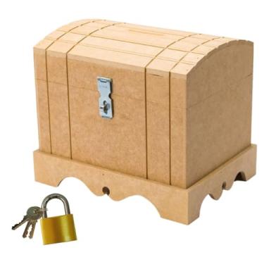Imagem de Caixa De Madeira Mdf Cofre Bau Urna E Cadeado Organizadora
