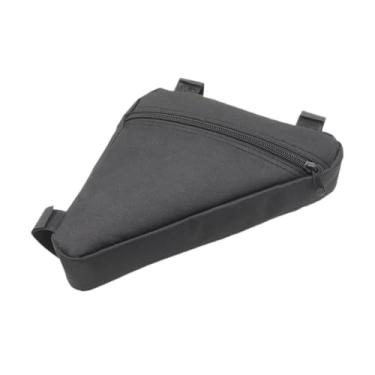Imagem de YIJU Bolsa de armazenamento para quadro de bicicleta, bolsa para tubo frontal, bolso resistente, triangular para bicicleta de montanha e estrada, Preto