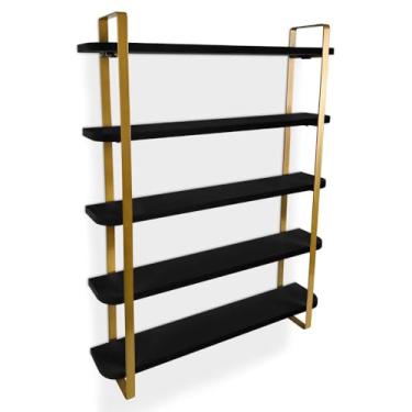 Imagem de Expositor De Esmalte Arusi Nicho Organizador 5 Prateleiras - Dourado/preto