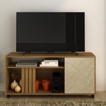 Imagem de Rack Para Tv Até 42 Polegadas 1 Porta R1481 136cm Tecno Mobili Natural/palha