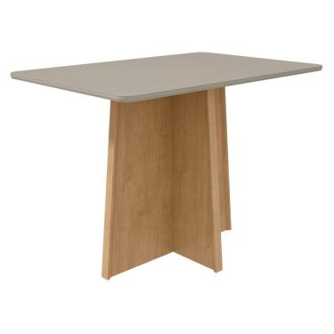 Imagem de Mesa De Jantar 120X80Cm Tampo Mdf/Vidro Celebrare Móveis Lopas Amêndoa Clean/Off White