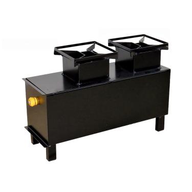 Imagem de Fogão Portátil A Lenha Campeiro Em Aço 02 Boca 50x35x18cm