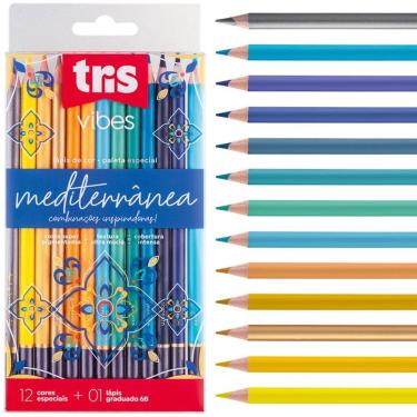 Imagem de Lápis De Cor Vibes Mediterrânea 12 Cores + Lapis 6b - Tris