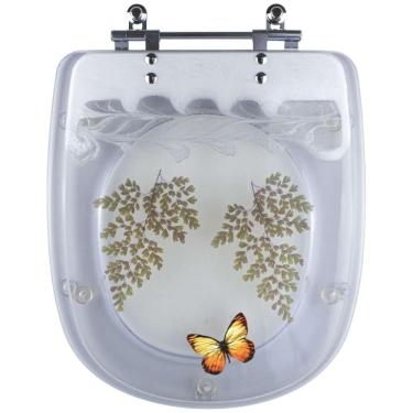 Imagem de Tampa De Vaso Decorada Borboleta Square Transparente Para Vaso Lorenzetti