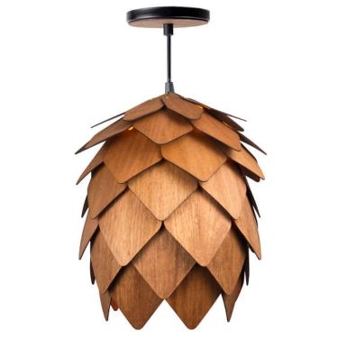 Imagem de Lustre Pendente Em Madeira - Lupulo Grande Jequetiba