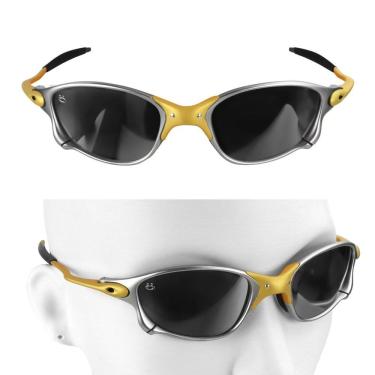 Imagem de Oculos Sol Proteção Uv Lupa Praia Masculino Metal + Case Casual Original Todo Metal