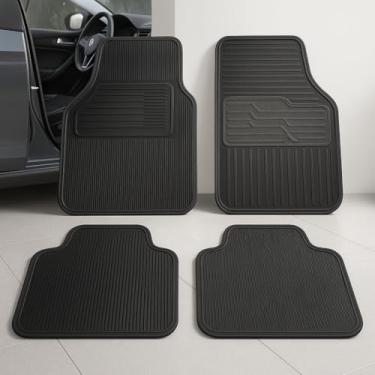 Imagem de Conjunto Tapetes Automotivo Onix HB20 Gol Borracha Lavável Aderente Encaixe Perfeito