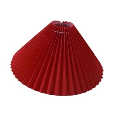 Imagem de IEUDNS Abajur plissado decorativo de tecido para mesa, abajur de chão, substituição para cozinha, hotel, quarto, Vermelho