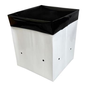 Imagem de A.A Sacos de cultivo de 2 galões preto e branco sacos de berçário de poliéster para plantas, cultivo de árvores, estufa (pacote com 50)